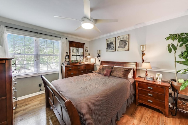 346 Colonial Cir, Geneva, IL 60134 - bedroom featuring wood finished floors, ornamental molding, and a ceiling fan