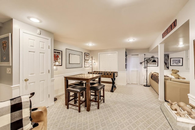346 Colonial Cir, Geneva, IL 60134 - dining room featuring light colored carpet and recessed lighting