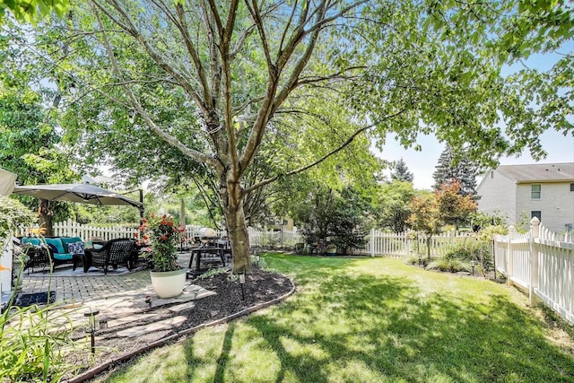 346 Colonial Cir, Geneva, IL 60134 - fenced backyard with an outdoor hangout area and a patio