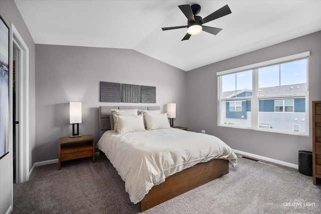 875 Finley Dr, Aurora, IL 60504 - carpeted bedroom with lofted ceiling and a ceiling fan