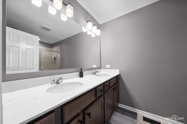 875 Finley Dr, Aurora, IL 60504 - full bath with double vanity and a stall shower