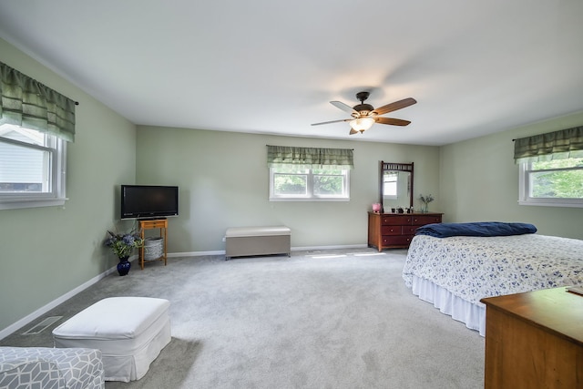114 Kansas St, Geneva, IL 60134 - bedroom with multiple windows, carpet floors, and ceiling fan