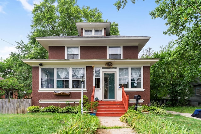 512 Ryerson Ave, Elgin, IL 60123 - american foursquare style home featuring entry steps and stucco siding