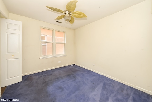 1465 N Larrabee St Unit B, Chicago, IL 60610 - unfurnished room with ceiling fan and dark colored carpet