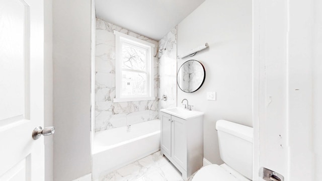 5915 S Sangamon St, Chicago, IL 60621 - full bathroom with vanity, marble finish flooring, and  shower combination
