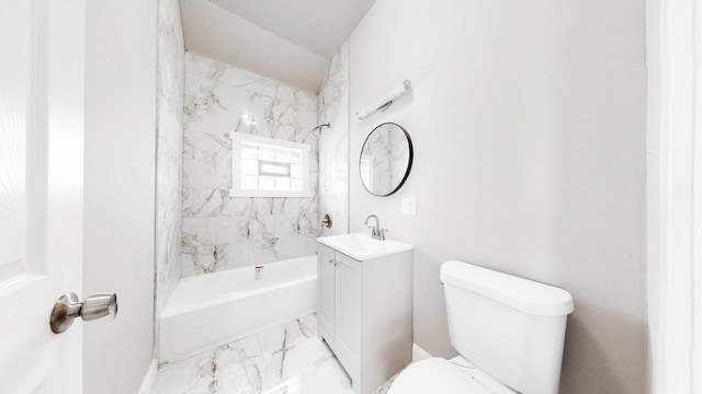 5915 S Sangamon St, Chicago, IL 60621 - full bath featuring vanity, marble look tile flooring, and shower / bath combination