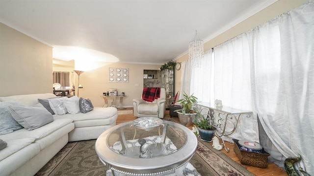 1524 Greenwood Ave, Rockford, IL 61107 - living area featuring wood finished floors and crown molding