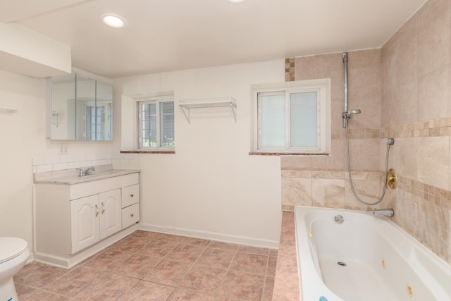 3029 N Haussen Ct, Chicago, IL 60618 - full bathroom featuring vanity, a combined bath / shower with jetted tub, and recessed lighting