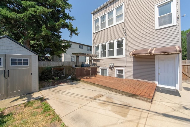 3029 N Haussen Ct, Chicago, IL 60618 - view of patio featuring a shed and a pergola