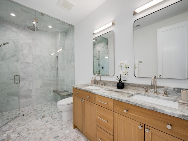 2841 N Southport Ave Unit 2, Chicago, IL 60657 - full bathroom featuring a shower stall and double vanity