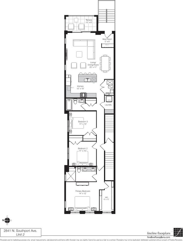 2841 N Southport Ave Unit 2, Chicago, IL 60657 - view of property floor plan