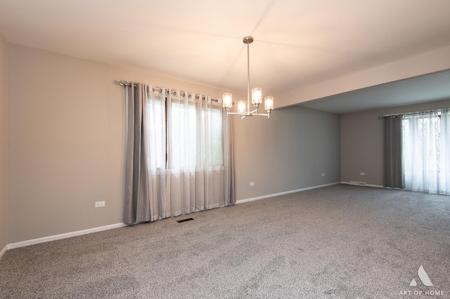 8226 Bob O Link Rd, Orland Park, IL 60462 - carpeted spare room with a chandelier and baseboards