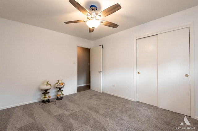 8226 Bob O Link Rd, Orland Park, IL 60462 - unfurnished bedroom featuring carpet flooring, a closet, and ceiling fan