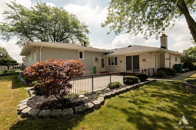 8226 Bob O Link Rd, Orland Park, IL 60462 - rear view of house with a chimney and brick siding