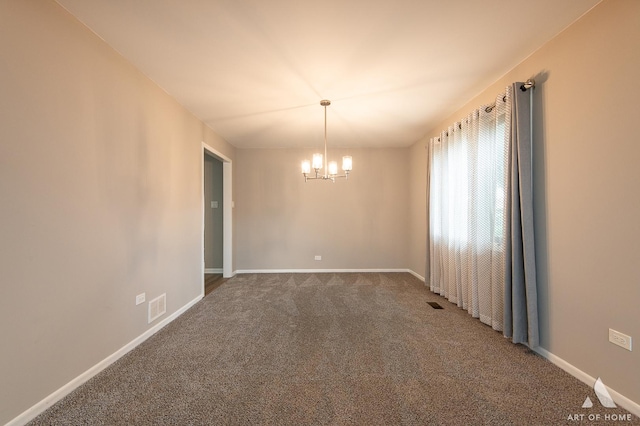 8226 Bob O Link Rd, Orland Park, IL 60462 - unfurnished room featuring a chandelier and carpet floors