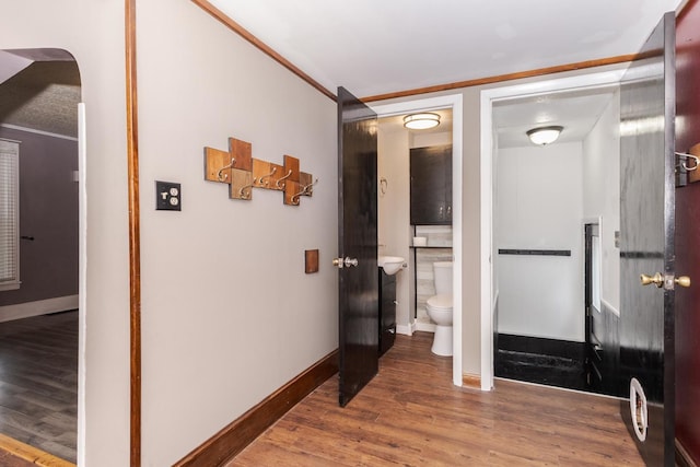 616 N Main St, Pontiac, IL 61764 - bathroom with toilet and wood finished floors