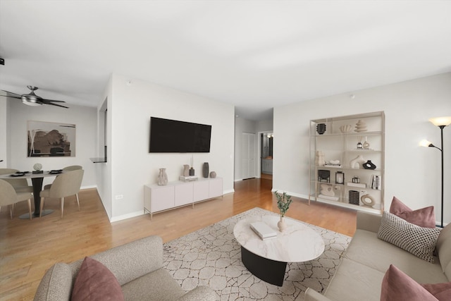 125 S Jefferson St Unit 1702, Chicago, IL 60661 - living area featuring wood finished floors and ceiling fan