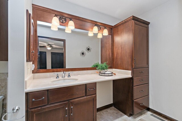 1622 Pickwick Ln, Dekalb, IL 60115 - bathroom with vanity, tile patterned floors, and ceiling fan