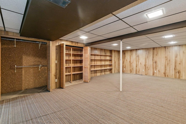 1622 Pickwick Ln, Dekalb, IL 60115 - finished below grade area with carpet floors and wooden walls