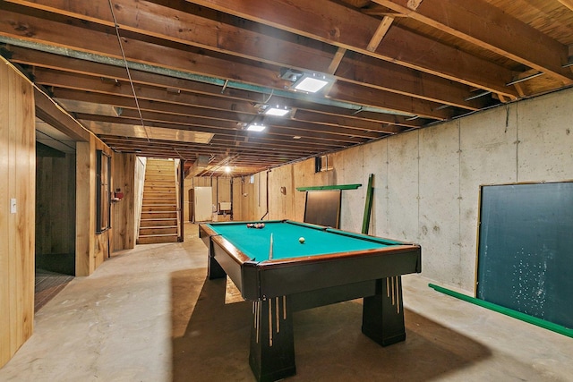 1622 Pickwick Ln, Dekalb, IL 60115 - playroom with unfinished concrete flooring and billiards