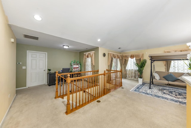 1905 Oxley Cir, Naperville, IL 60563 - hall featuring an upstairs landing, carpet, and recessed lighting
