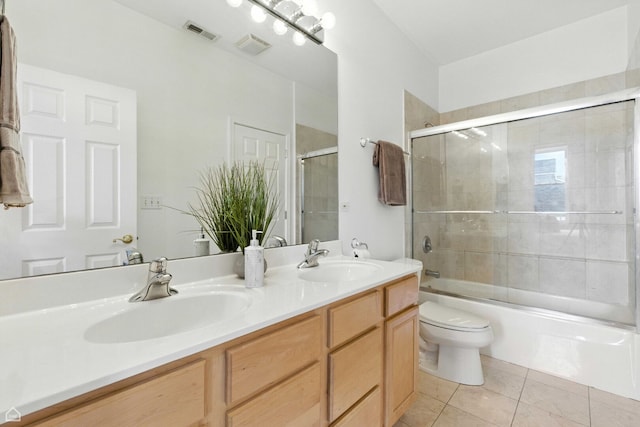1708 W Chicago Ave Unit 3, Chicago, IL 60622 - full bath featuring double vanity, tile patterned flooring, and bath / shower combo with glass door