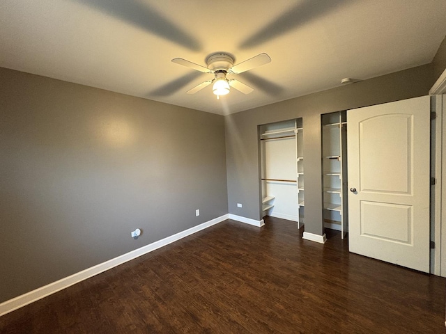 3219 Quincy Ct, Joliet, IL 60431 - unfurnished bedroom with dark wood-type flooring and a ceiling fan