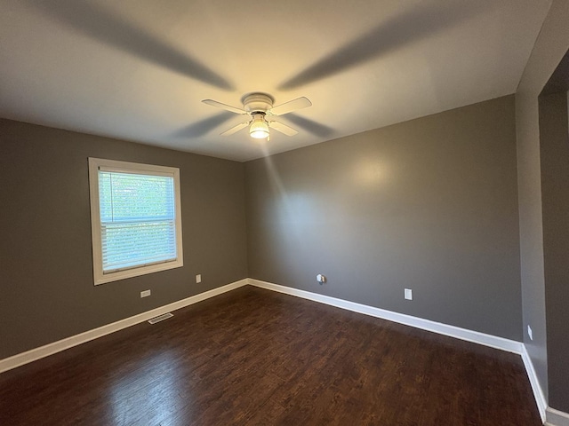 3219 Quincy Ct, Joliet, IL 60431 - empty room featuring ceiling fan and dark wood-type flooring