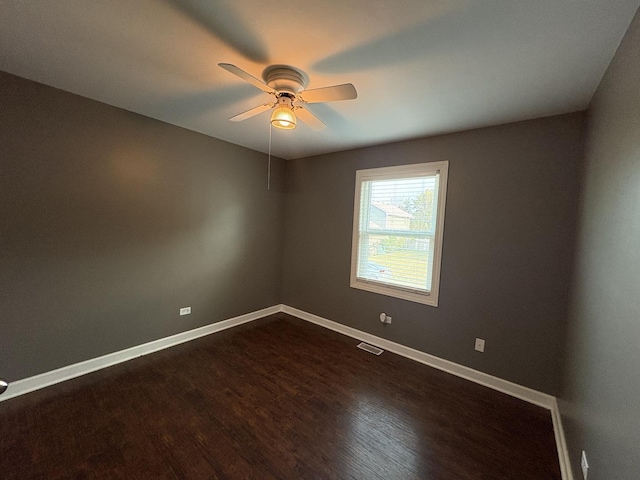 3219 Quincy Ct, Joliet, IL 60431 - unfurnished room with ceiling fan and dark wood-style floors