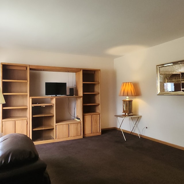5549 W 83rd Pl, Burbank, IL 60459 - living room featuring dark colored carpet and baseboards