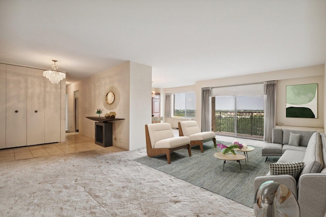 7033 N Kedzie Ave Unit 911, Chicago, IL 60645 - living area featuring a chandelier and carpet floors
