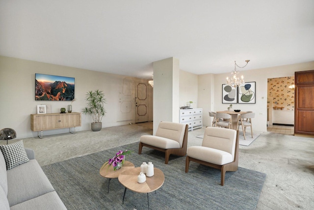 7033 N Kedzie Ave Unit 911, Chicago, IL 60645 - living room featuring light colored carpet and a chandelier