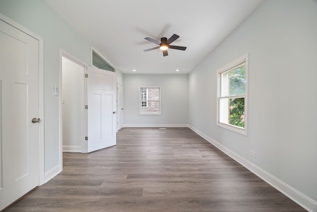 8623 S Prairie Ave, Chicago, IL 60619 - spare room with a ceiling fan, dark wood-type flooring, and recessed lighting