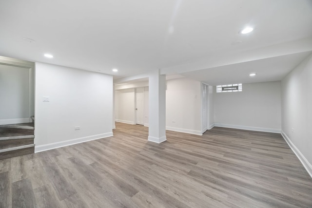 8623 S Prairie Ave, Chicago, IL 60619 - basement with recessed lighting and wood finished floors