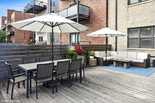 2107 W Belmont Ave Unit 2C, Chicago, IL 60618 - deck featuring outdoor lounge area and outdoor dining space