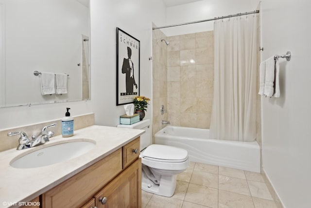2107 W Belmont Ave Unit 2C, Chicago, IL 60618 - bathroom with vanity, shower / tub combo, and tile patterned floors