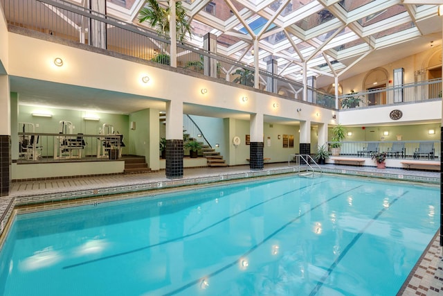 3750 N Lake Shore Dr Unit 16H, Chicago, IL 60613 - indoor community pool featuring a skylight