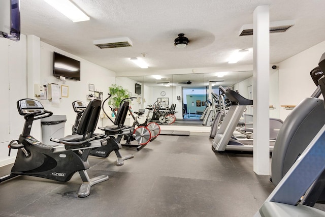 3750 N Lake Shore Dr Unit 16H, Chicago, IL 60613 - exercise room featuring a textured ceiling