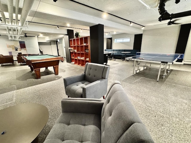 4960 N Marine Dr Unit 616, Chicago, IL 60640 - playroom with rail lighting and billiards table