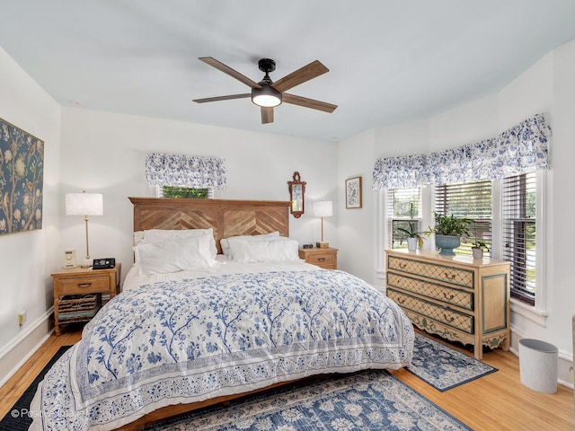 442 Du Page St, Elgin, IL 60120 - bedroom featuring wood finished floors and a ceiling fan