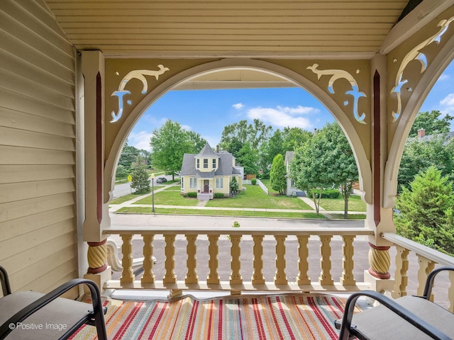 442 Du Page St, Elgin, IL 60120 - porch with view of wooded area