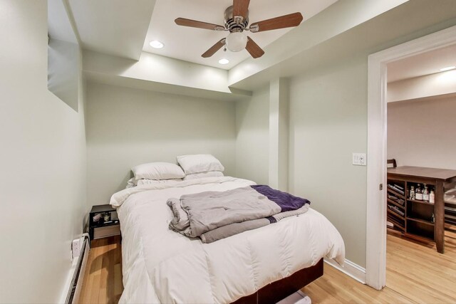 3117 N Orchard St Unit Ge, Chicago, IL 60657 - bedroom featuring light wood-type flooring, recessed lighting, and ceiling fan