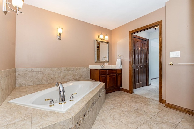 8741 W Blackthorne Way, Frankfort, IL 60423 - full bath featuring vanity, a bath, and tile patterned floors