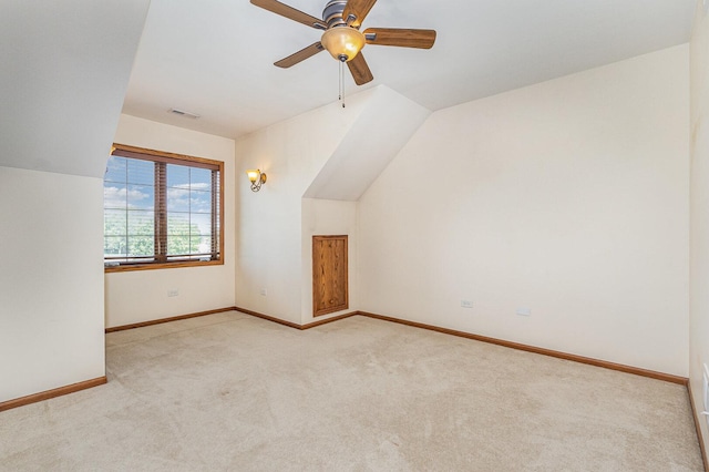 8741 W Blackthorne Way, Frankfort, IL 60423 - additional living space featuring carpet flooring, lofted ceiling, and a ceiling fan