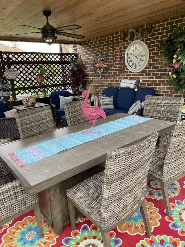 8741 W Blackthorne Way, Frankfort, IL 60423 - view of patio / terrace featuring an outdoor hangout area and ceiling fan