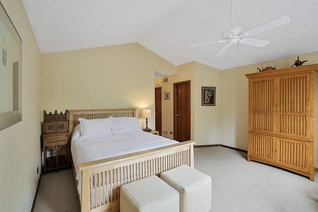 874 Dandridge Ct, Elgin, IL 60120 - bedroom with carpet, vaulted ceiling, and ceiling fan