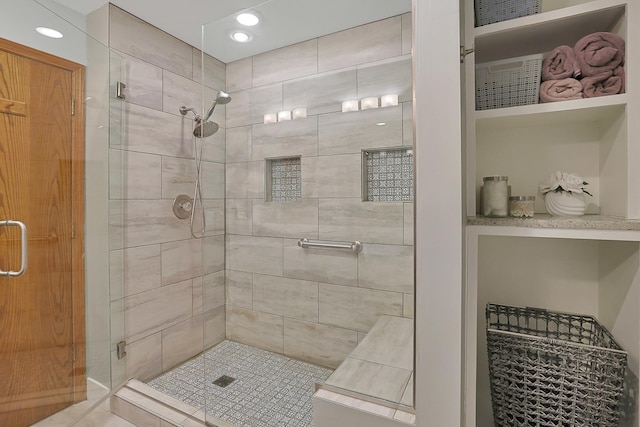 874 Dandridge Ct, Elgin, IL 60120 - full bathroom featuring a shower stall and recessed lighting