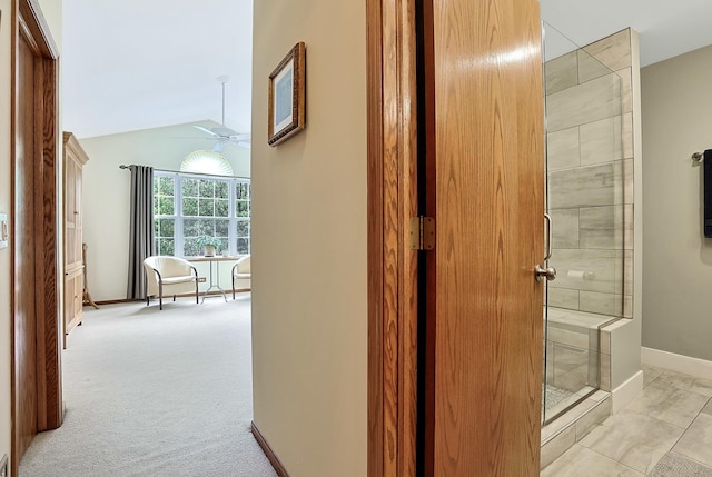 874 Dandridge Ct, Elgin, IL 60120 - hall featuring baseboards and vaulted ceiling