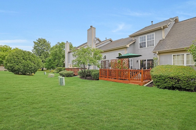 874 Dandridge Ct, Elgin, IL 60120 - view of green lawn with a deck