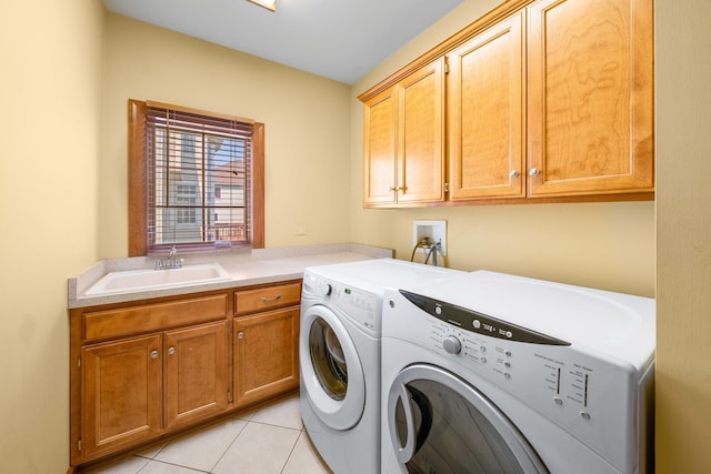 772 Wild Ginger Rd, Sugar Grove, IL 60554 - laundry area featuring cabinet space, washer and dryer, and light tile patterned floors